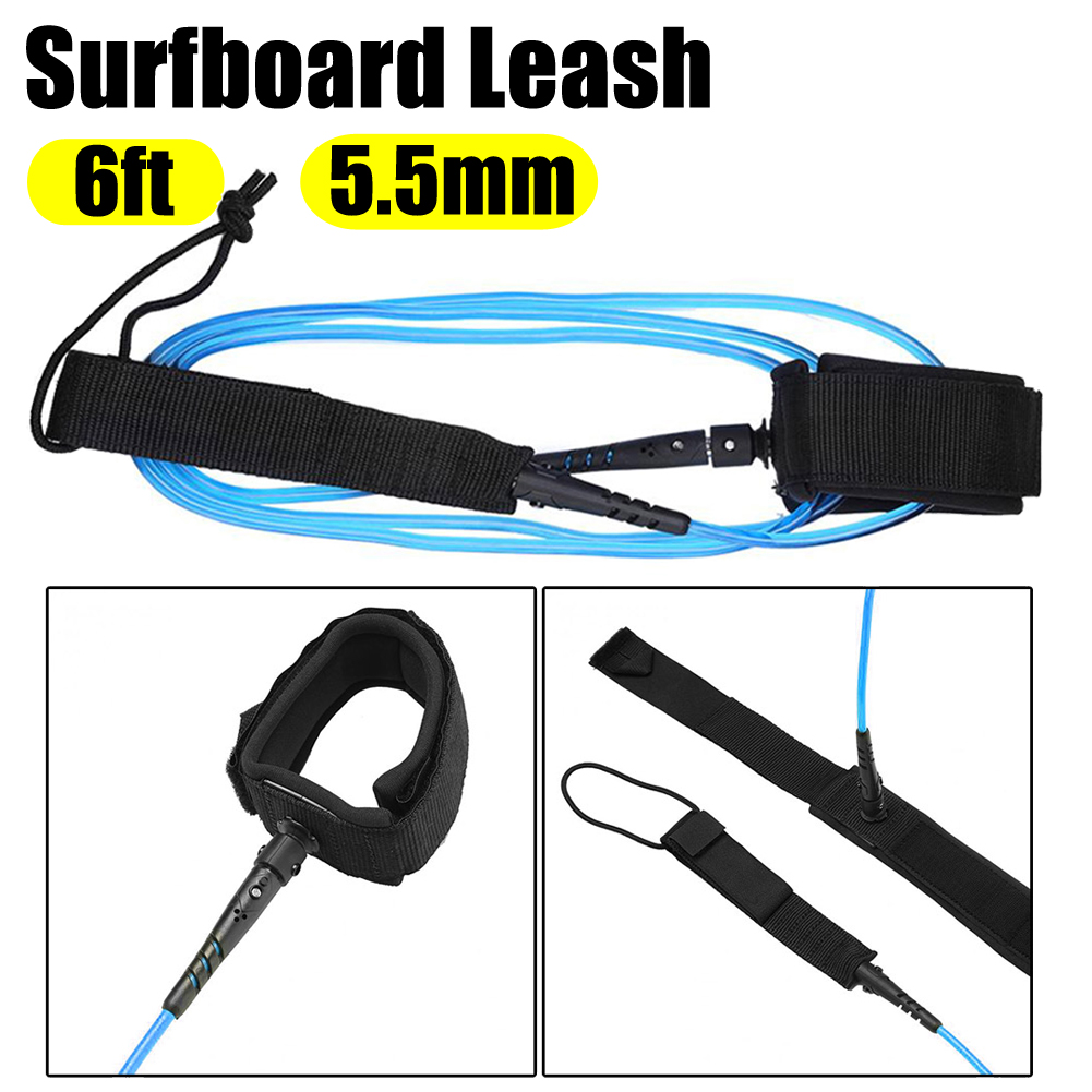 Stand Up Paddle Leash - 6ft 5.5MM TPU Surfboard Ankle Leash