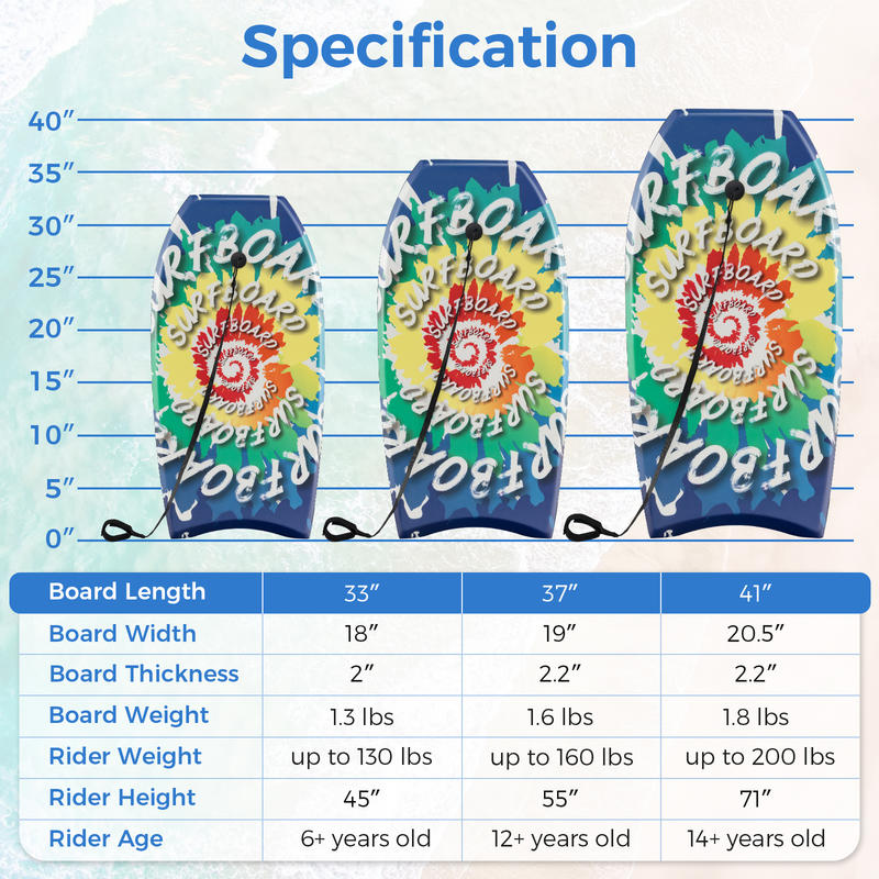 33/37/41 Inches Lightweight Bo - Bodyboard Boogie Board 리뷰 및 가격