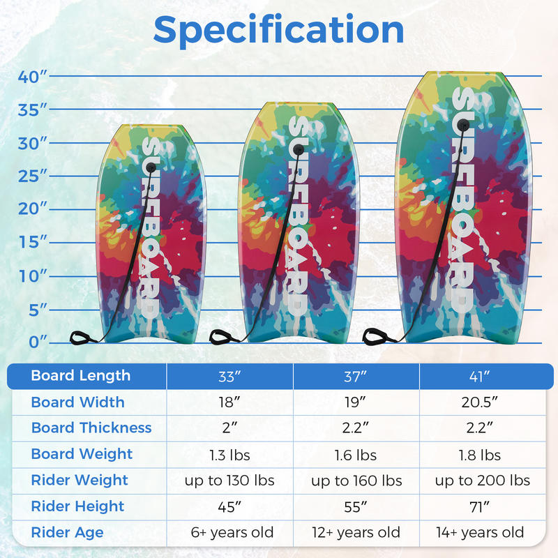 33/37/41 Inches Lightweight Bo - Bodyboard Boogie Board 리뷰 및 가격